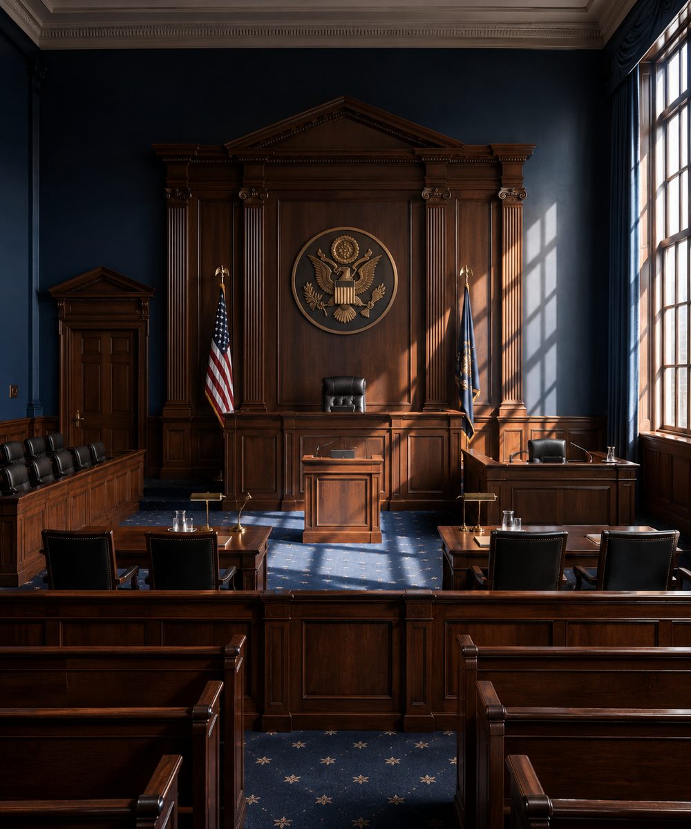 Federal courthouse architecture and courtroom context for federal criminal defense